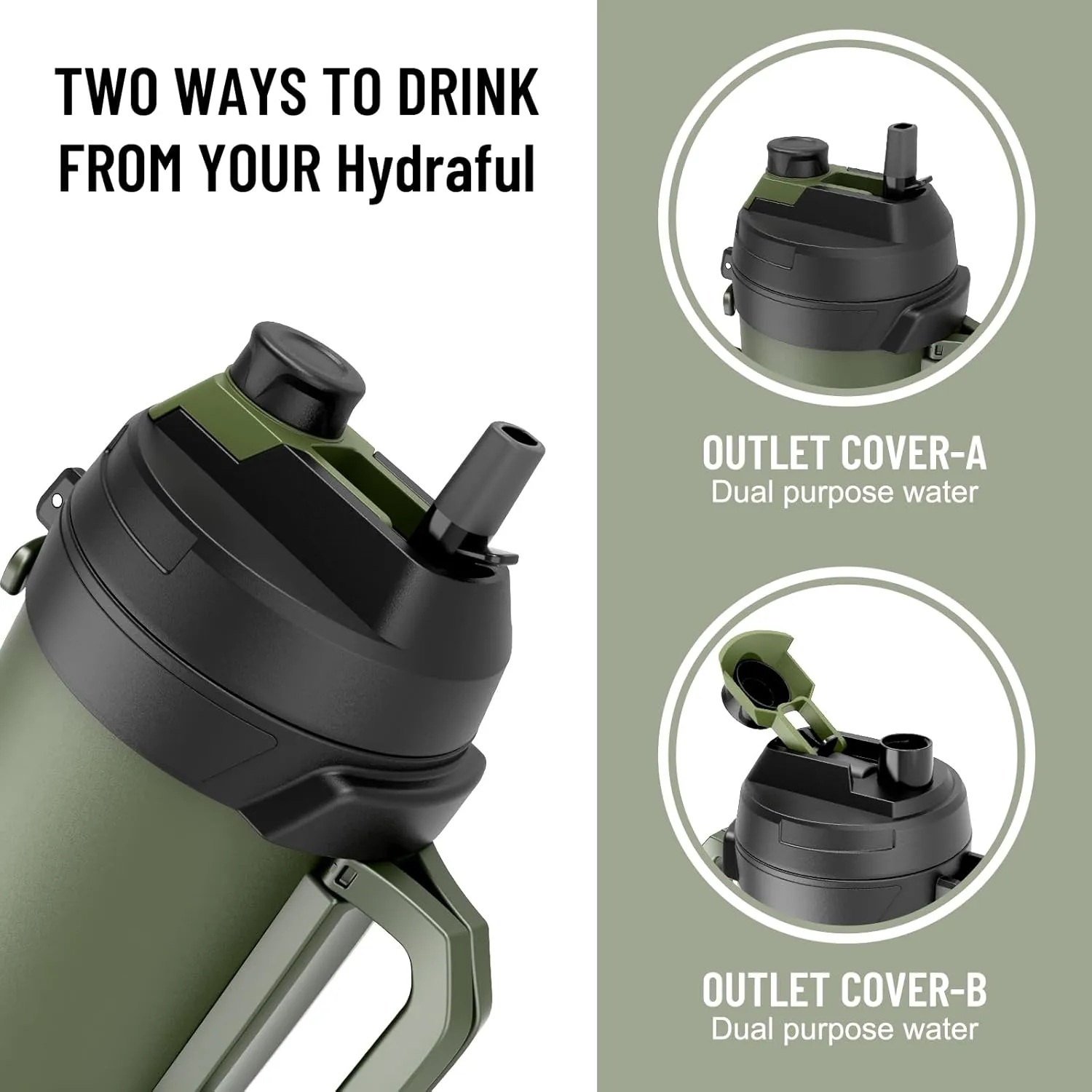 1 gallon water jug, 128 oz Large Insulated Stainless Steel Sports Water Jug, Large Triple Wall Vacuum Insulation Water Bottle-Keeps Cold up to 48 Hrs-Sweat Proof, for Gym, Hiking & Camping