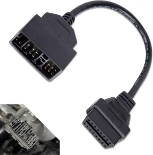 1 PC Car 22 Pin OBD1 to 16 Pin OBD2 Cable, 11.81" Conversion Adapter Work with OBD2 Scanner Tools, Flexible Anti-Interference Diagnostic Harness, Compatible with Specific Models (Black)