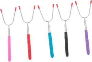 1 Set Telescoping Roasting Fork Shaped Grill Forks for Bbq Campfire and Outdoor Cooking Easy to Clean and Portable Bbq Supplies