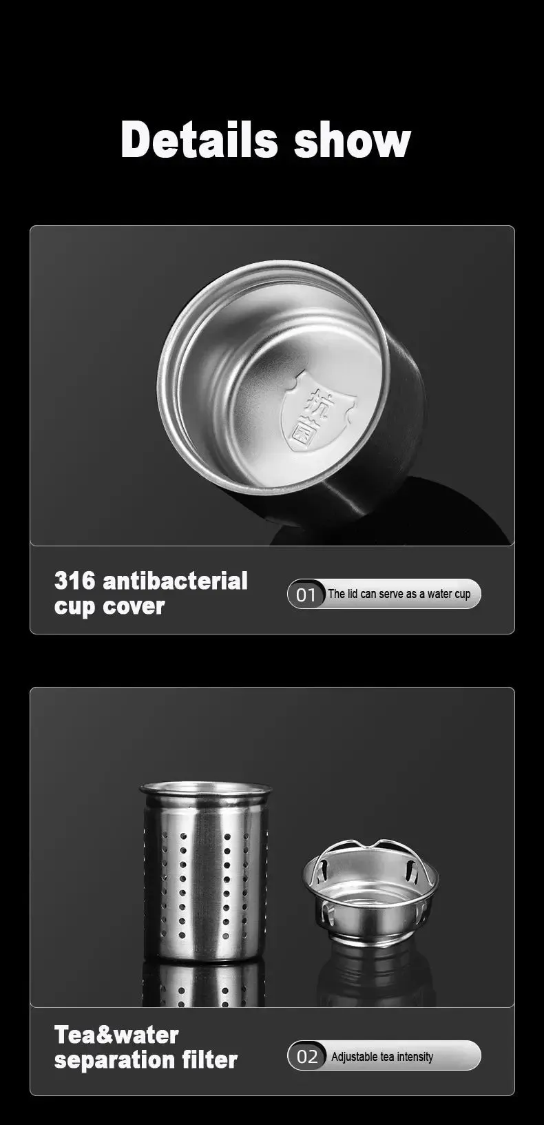 1000ML Stainless Steel Thermos Bottle Sport Thermal Water Bottle Keep Cold and Hot Insulated Cup Outdoor Camping Vacuum Flasks