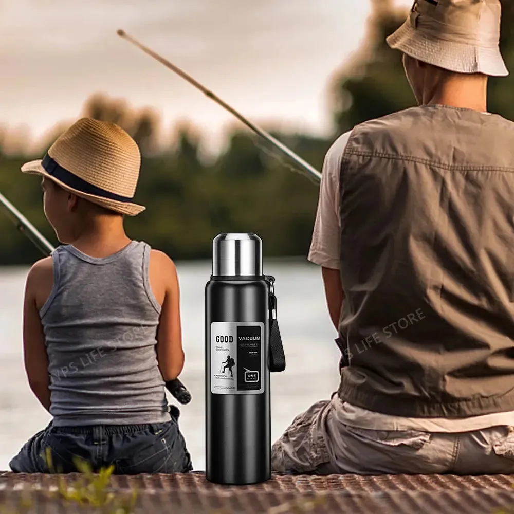 1000ML Stainless Steel Thermos Bottle Sport Thermal Water Bottle Keep Cold and Hot Insulated Cup Outdoor Camping Vacuum Flasks