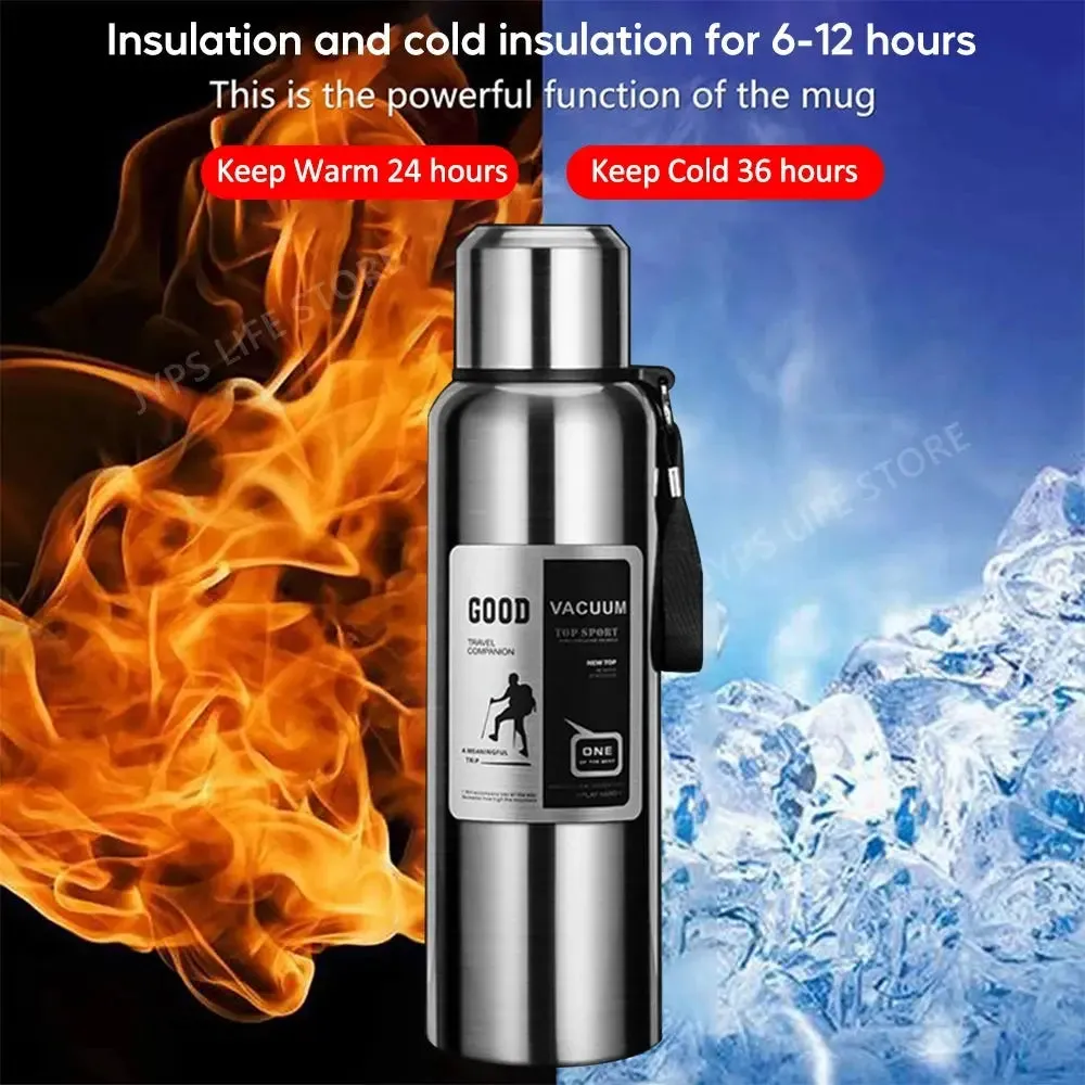 1000ML Stainless Steel Thermos Bottle Sport Thermal Water Bottle Keep Cold and Hot Insulated Cup Outdoor Camping Vacuum Flasks