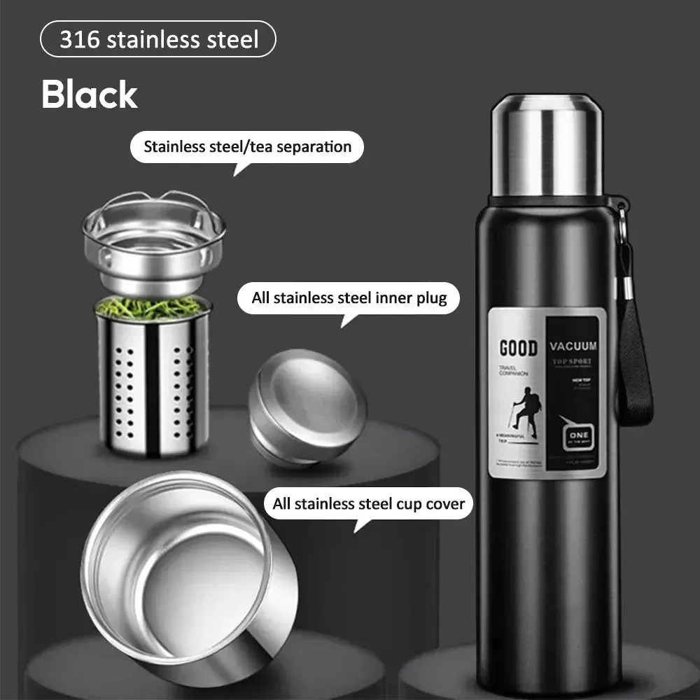 1000ML Stainless Steel Thermos Bottle Sport Thermal Water Bottle Keep Cold and Hot Insulated Cup Outdoor Camping Vacuum Flasks