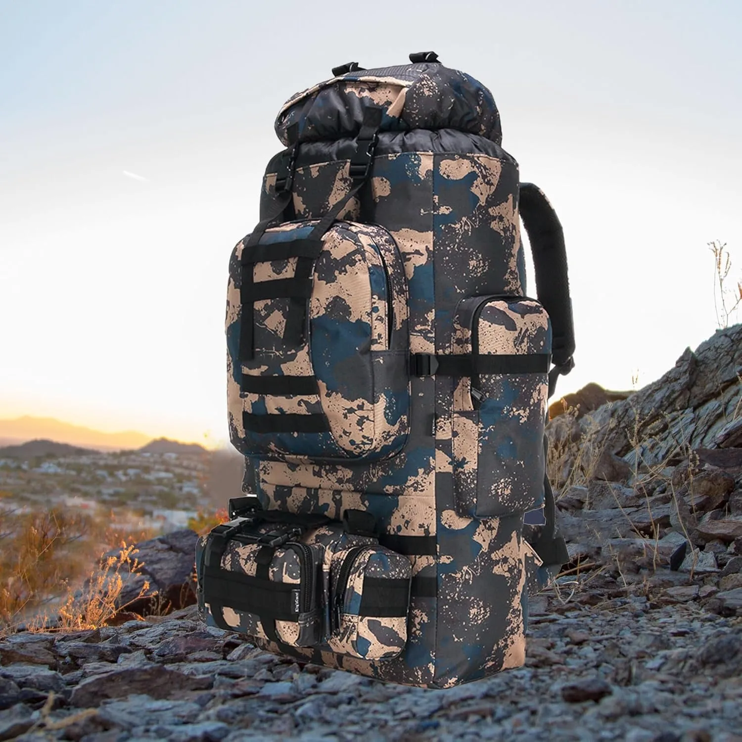 100L Camping Hiking Backpack Molle Rucksack Military Camping Backpacking Daypack