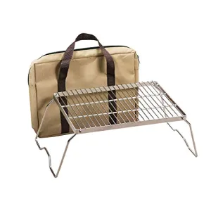 13.6" Small Folding Campfire Grill, 304 Stainless Steel Firepit Grill Grate