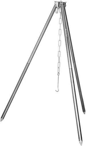 1Set Adjustable Camping Bonfire Tripod Grill Durable Cookware Rack for Outdoor Cooking Portable Campfire Frame with Flexible Design for Camp Trips and BBQ