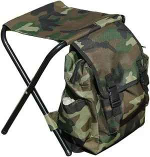 2 in 1 Folding Chair Portable Backpack Stool Collapsible Camping Fishing Chair 12.6x11.0x13.4in Large Capacity for Outdoor Camping Picnic Hiking Fishing Travel,Folding Stool