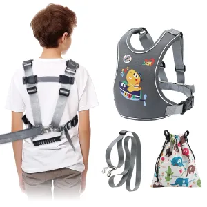 2025 New Safety Harness for Older Children (6-12yrs) with Autism Special Needs ADHD/ASD, Teens Youth Vest Walking Harness with Grab Handle and Autism Awareness, Adjustable Tether Leash for Big Kids