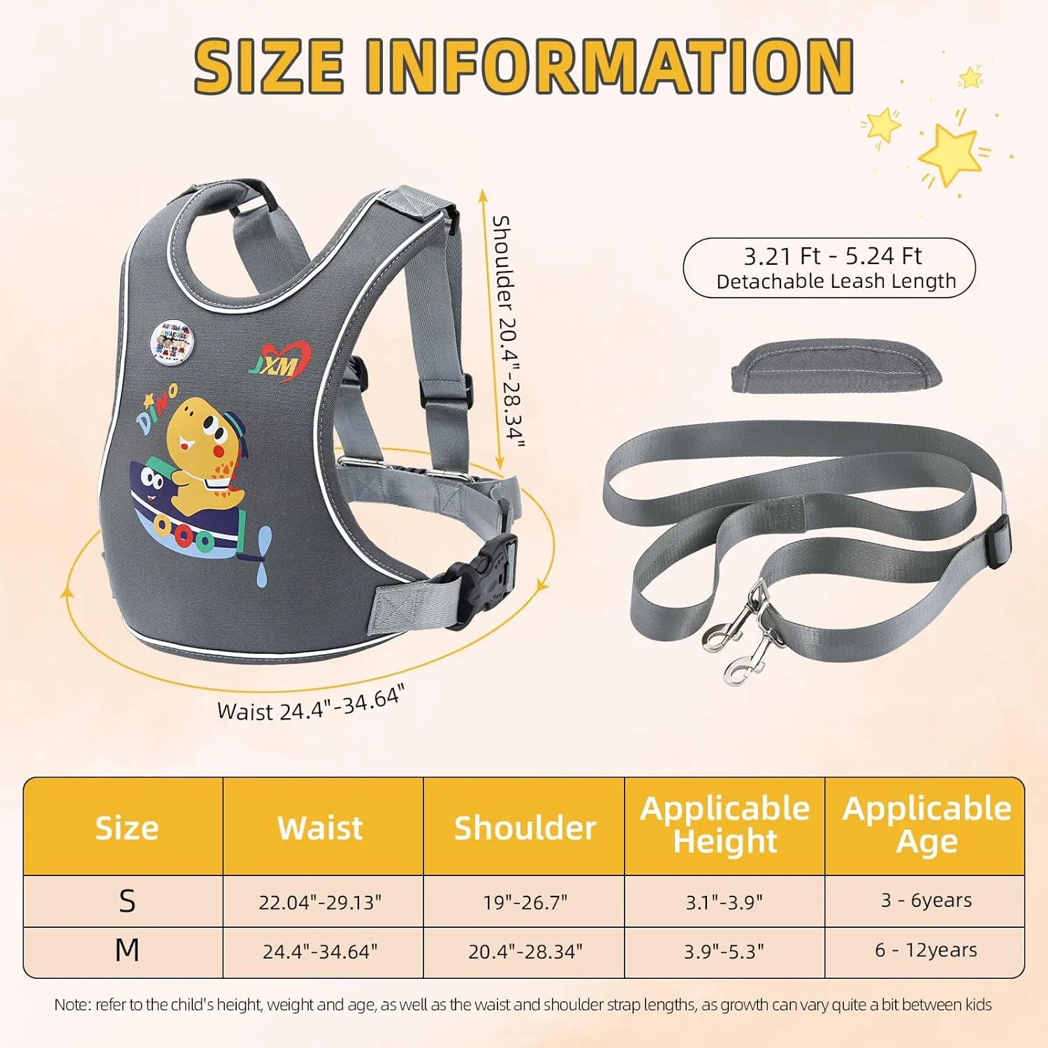 2025 New Safety Harness for Older Children (6-12yrs) with Autism Special Needs ADHD/ASD, Teens Youth Vest Walking Harness with Grab Handle and Autism Awareness, Adjustable Tether Leash for Big Kids