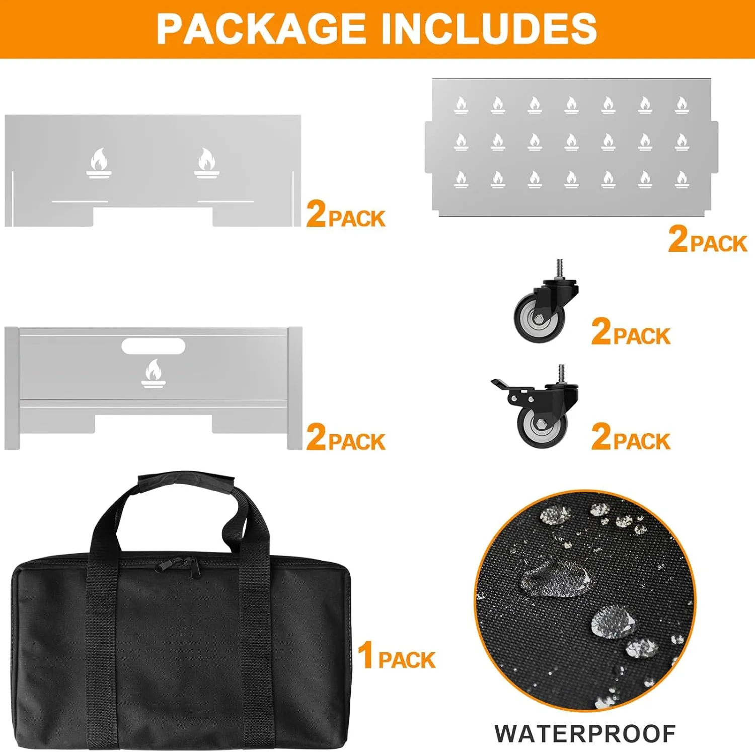 22 Inch Portable Plug Camping Fire Pit with Bag, Foldable Fire Pit for Camping, Stainless Steel Collapsible Fire Pit for Outside Wood Burning, Camp Fire Pit Portable with Wheels, Fire Pits Bonfire