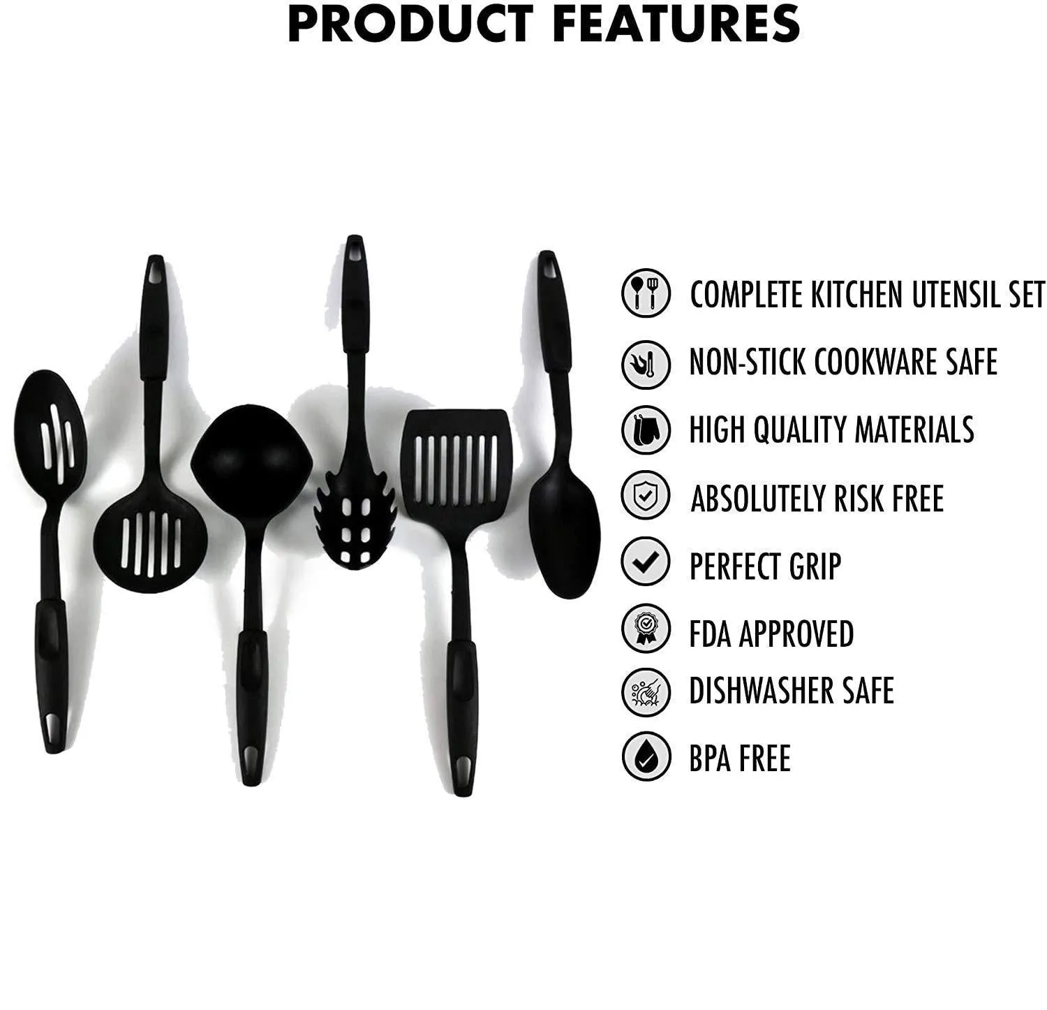 2290 Heat-Resistant  Spoon Tools Set (Set of 6)