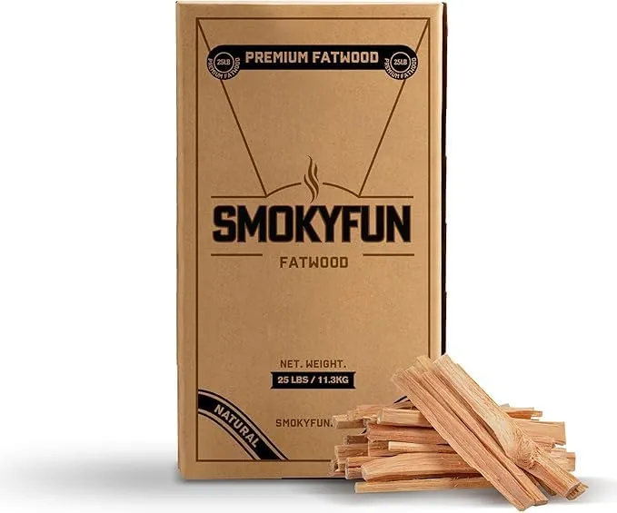 25 lbs Fatwood Fire Starter Sticks - Essential Fire Starters for Camping, Wood Stoves, Fireplaces, and Bonfires | Easy Campfire Starting with 2 Sticks | 25 lb Box (25 LB)