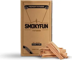 25 lbs Fatwood Fire Starter Sticks - Essential Fire Starters for Camping, Wood Stoves, Fireplaces, and Bonfires | Easy Campfire Starting with 2 Sticks | 25 lb Box (25 LB)