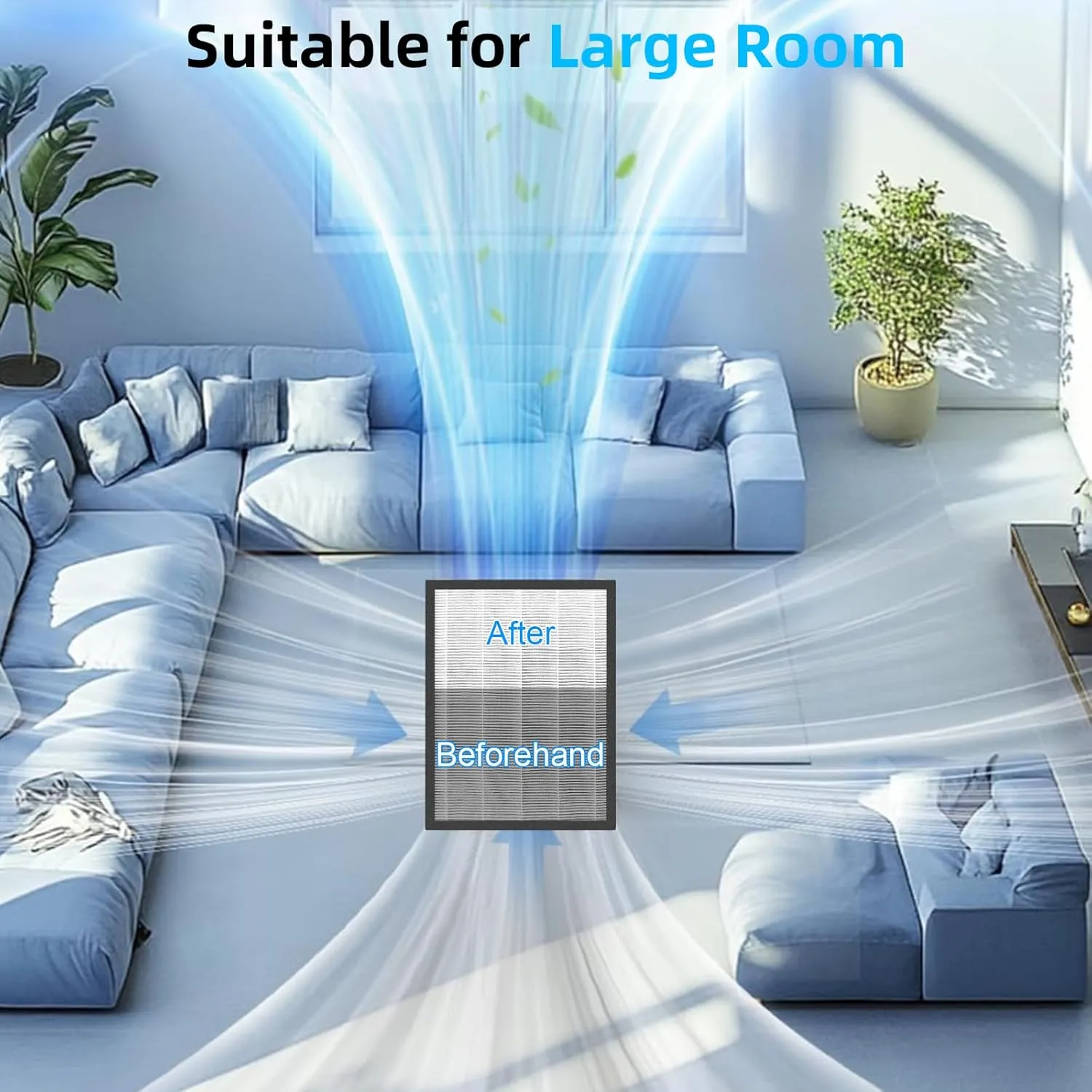 2Pack PR1 Replacement Filter, Compatible Only with MOOKA PR1 Pet Air Purifier, Includes 2 HEPA Filters and 4 Washable Pre-Filters (White)