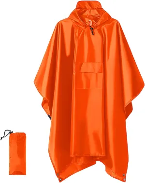 3-in-1 Unisex Camping Rain Poncho with hooded, Shelter & Ground Sheet