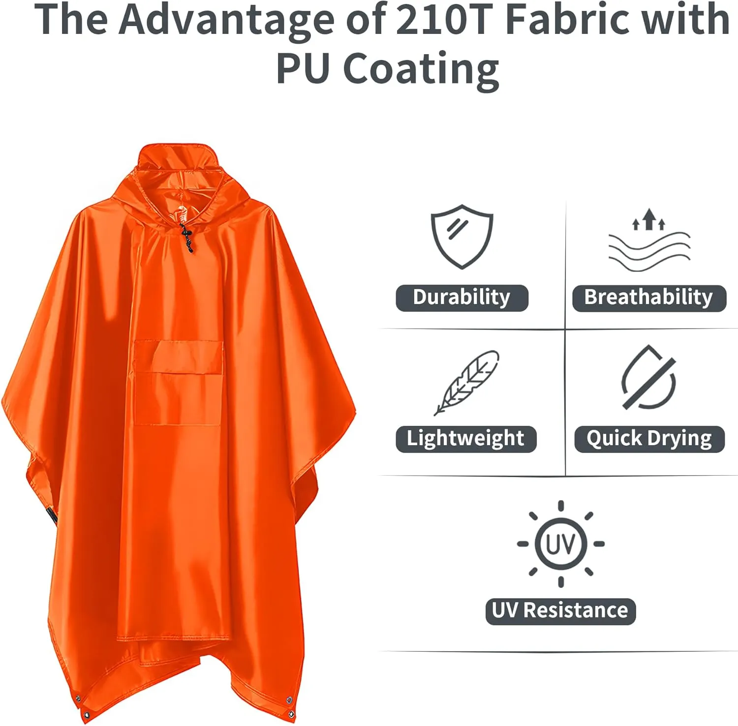 3-in-1 Unisex Camping Rain Poncho with hooded, Shelter & Ground Sheet