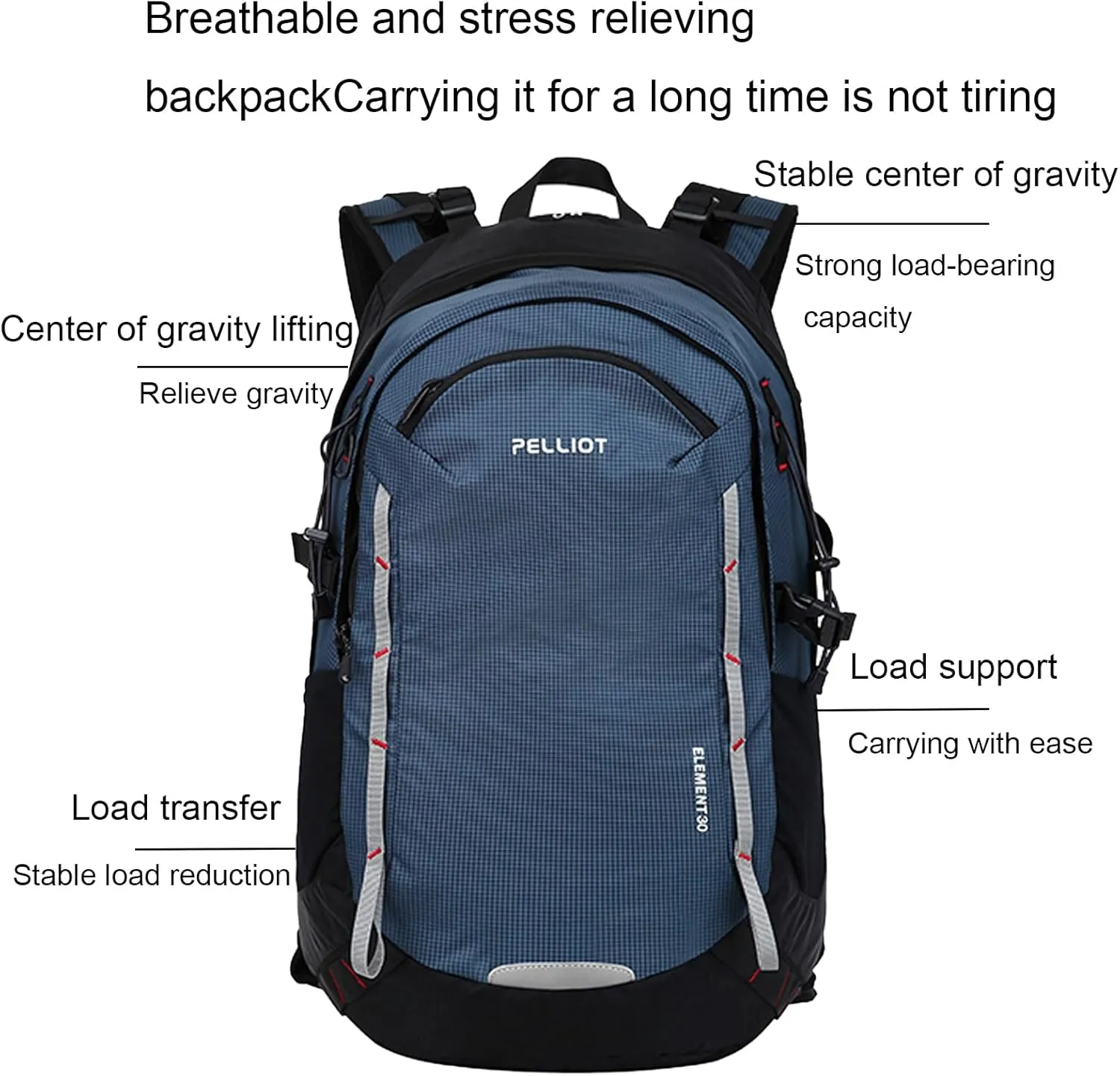 30L Hiking Daypack Waterproof Backpack for Women & Men Hiking Camping Outdoor Travel Day Backpack Pack with Rain Cove,Grey