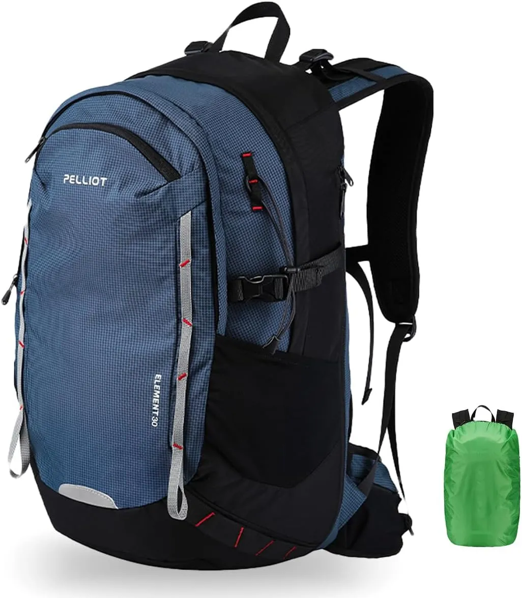 30L Hiking Daypack Waterproof Backpack for Women & Men Hiking Camping Outdoor Travel Day Backpack Pack with Rain Cove,Navy blue
