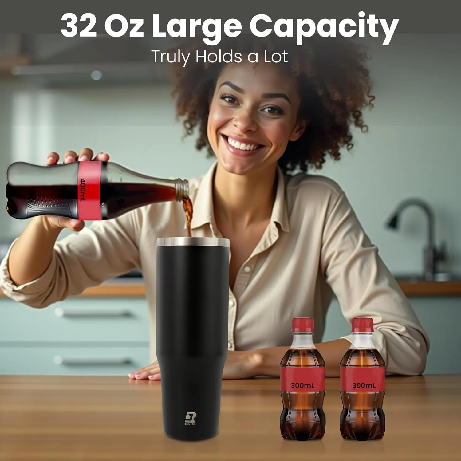32 oz 2.0 Stainless Steel Tumbler with Leak-Proof Lid and Straw, Double-Wall Vacuum Insulated Travel Mug for Coffee, Iced Tea, or Water - Ideal for Commutes and Outdoor