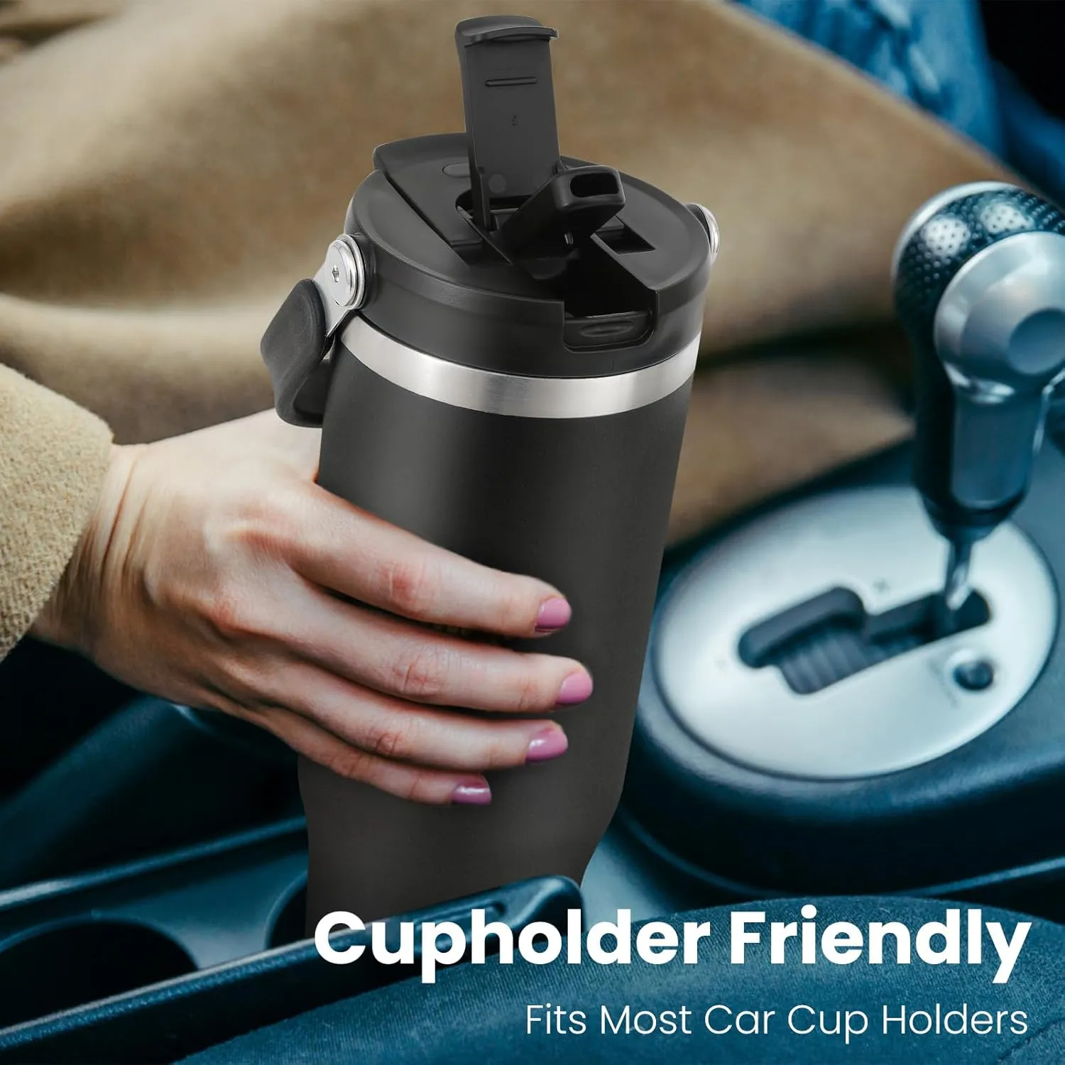 32 oz 2.0 Stainless Steel Tumbler with Leak-Proof Lid and Straw, Double-Wall Vacuum Insulated Travel Mug for Coffee, Iced Tea, or Water - Ideal for Commutes and Outdoor