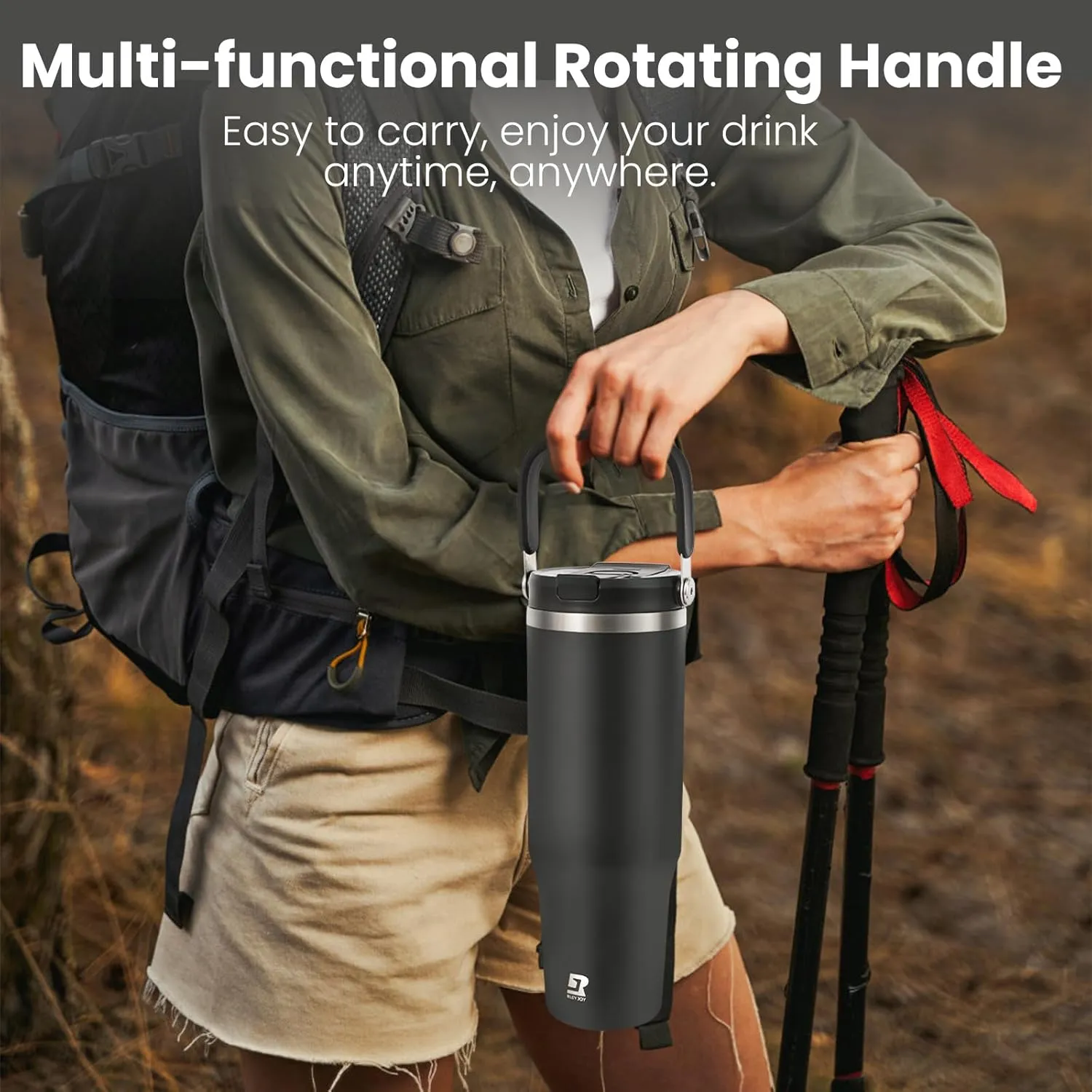 32 oz 2.0 Stainless Steel Tumbler with Leak-Proof Lid and Straw, Double-Wall Vacuum Insulated Travel Mug for Coffee, Iced Tea, or Water - Ideal for Commutes and Outdoor