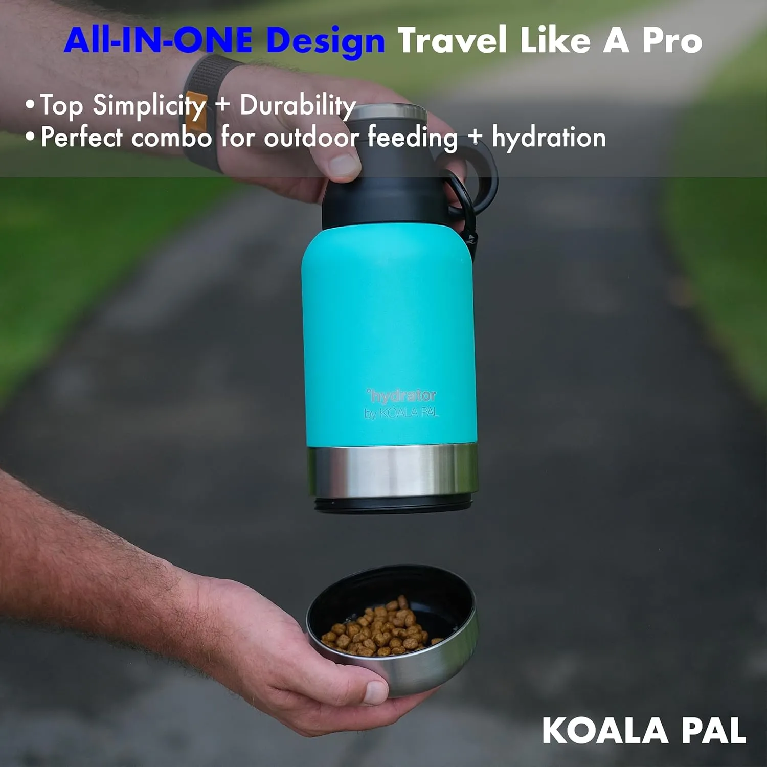 32oz Portable Dog Water Bottle w/Dog Bowls, Dog Travel Water Bottle   Travel Dog Bowls, Dog Water Bowl Dispenser, Dog Travel Bowl, Travel Accessories for Dogs (Mineral Water, 32 OZ)