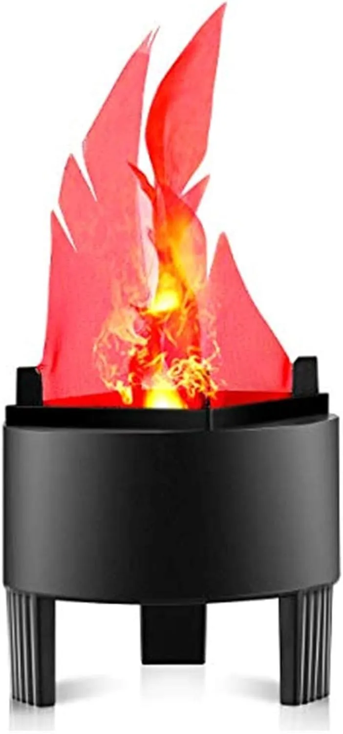 3D Campfire Centerpiece - Fake Fire LED Flame Effect Light, No Heat Base Support for Halloween, Christmas, Festival Night Clubs (Triangle Flame)