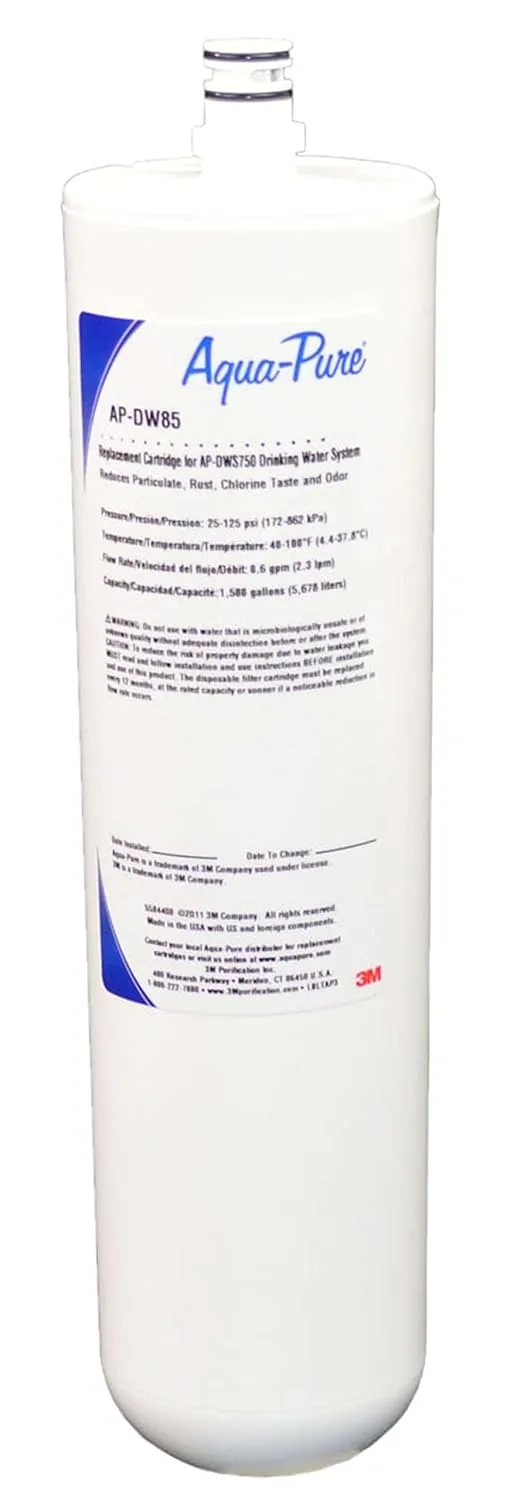 3M Aqua-Pure Under Sink Dedicated Faucet Replacement Water Filter Cartridge AP-DW85 for System DWS700, 5584408