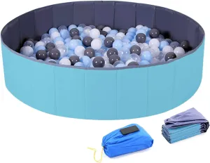 4 feet Ball Pit for Kids/Baby Play Yard/Baby Playpen/Fence for Baby, Holds Over 600 Balls, Folding Portable, No Need Inflate, More Than 12 Sq.ft Play Space, Light Blue