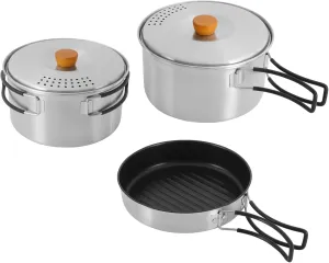 4 Piece Camping cookware kit Outdoor Hiking Fishing Picnic