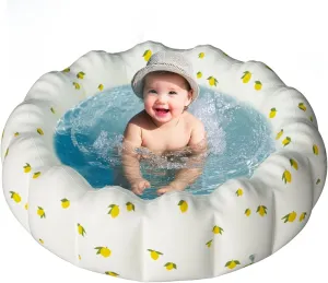 40" Extra Large Inflatable Baby Pool, Portable Toddler Pool, Piscina para bebés Suit for Aged 0-3 Years Girls and Boys, Garden and Backyard Summer Water Party(Yellow Mango)