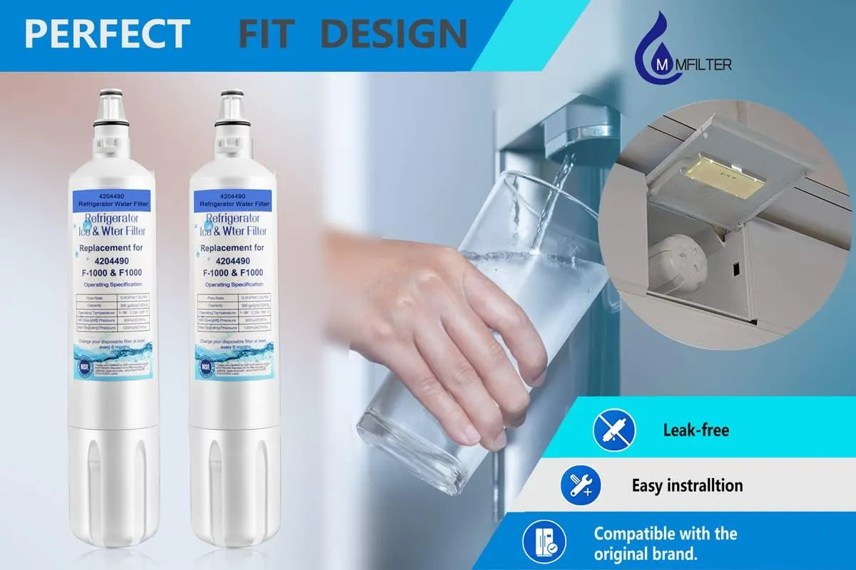 4204490 Water Filter and 7007067 Air Purification Cartridge Combo Pack Compatible with 4204490,4290510 Refrigerator Water Filter,7042798/7007067 Air Filter,2 PCS Water filters and 2 PCS Air Filters