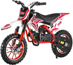 50CC Dirt Bike, Kids Dirt Bike, 2-Stroke Gas Motorcycle for Kids, Gas Power Pocket Rocket Bike,Mini Bike Gas Powered, Off Road Mini Motorcycle Max Load 330Lbs, Speeds Up to 25MPH Red