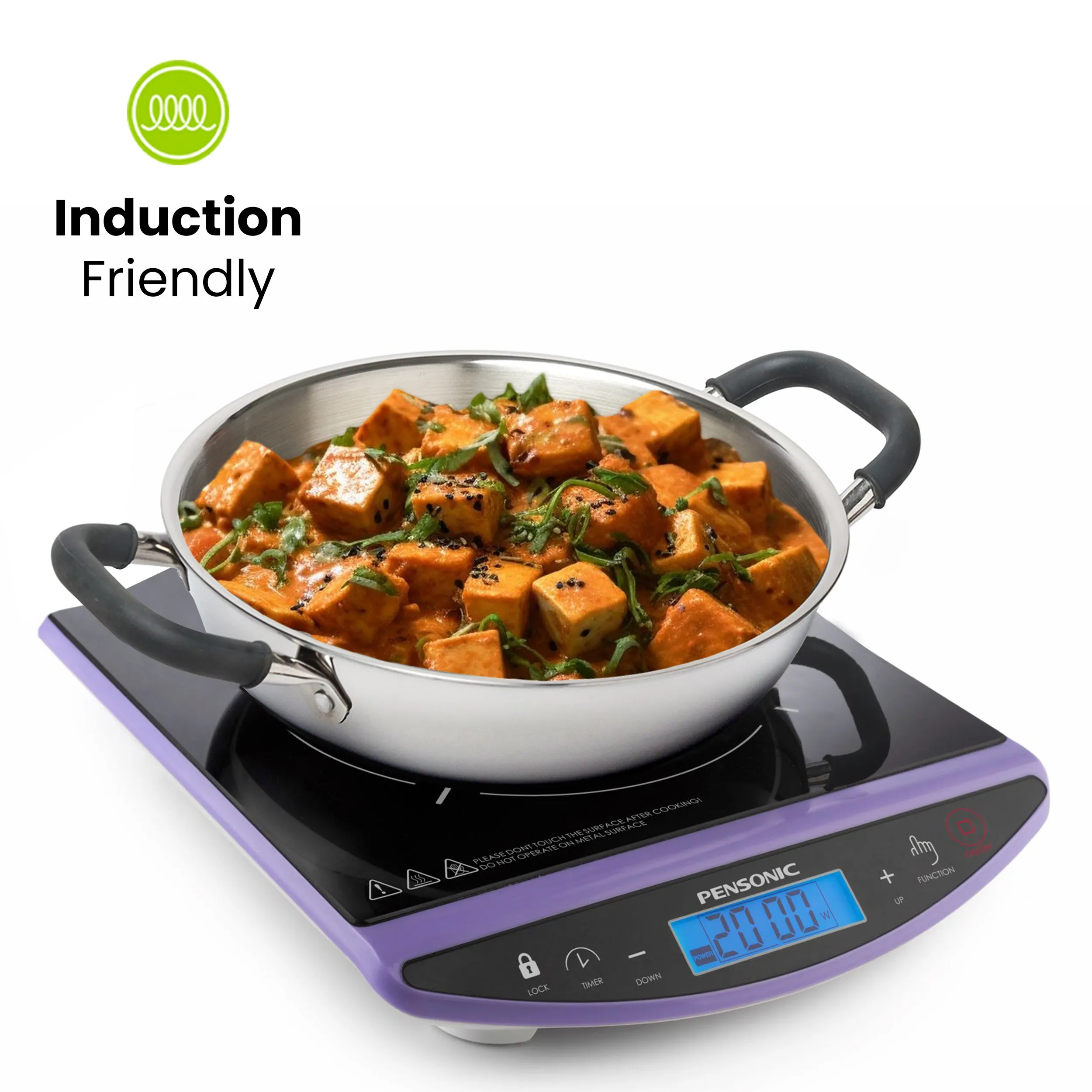 5.5L Allo CookSafe TriPly Kadhai | Stainless Steel | With Stainless Steel Lid | Induction Friendly | 30cm