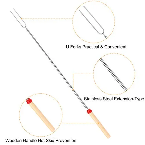 5pcs Marshmallow Roasting Sticks,Telescoping Smores Sticks for Open Fire Pit