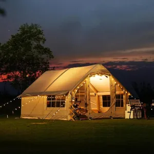 6-8 Person Inflatable Camping Tent with Pump, Easy Setup 4 Season Windproof Outdoor Blow Up Tent, Cabin Tent with Mesh Windows & Doors