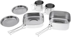 6 Pcs Multipurpose Folding Steel Pot Cookware Set Cooking Supplies Camping