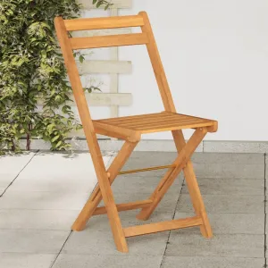 6-Piece Solid Acacia Wood Folding Bistro Chairs for Outdoor Patio Garden Dining Poolside Foldable Furniture with Oil Finish (15.7x20.1x31.5 Inch)