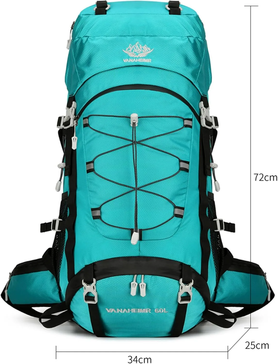 60L Travel Hiking Camping Backpack with Rain Cover, Backpack Water Resistant,Climbing Backpack for Men Women,C