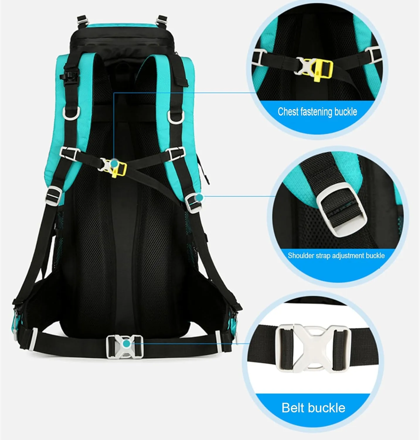 60L Travel Hiking Camping Backpack with Rain Cover, Backpack Water Resistant,Climbing Backpack for Men Women,C
