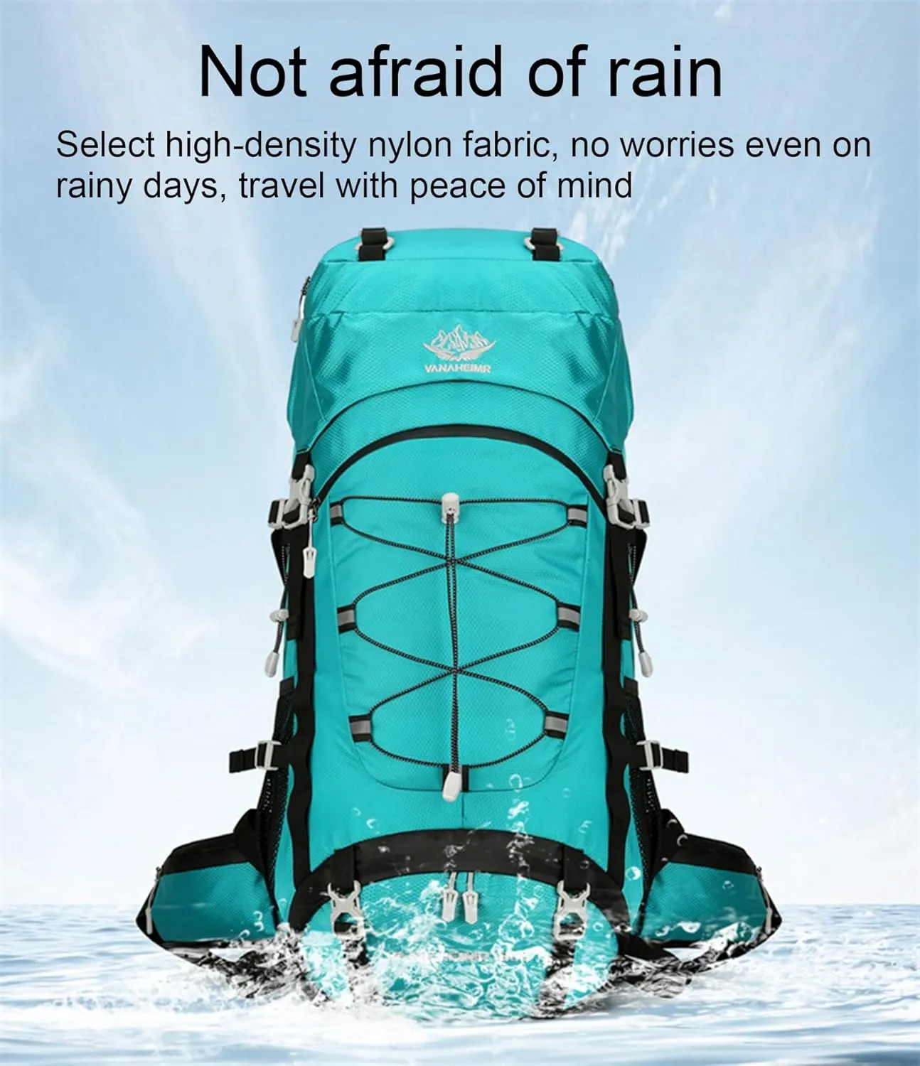 60L Travel Hiking Camping Backpack with Rain Cover, Backpack Water Resistant,Climbing Backpack for Men Women,C