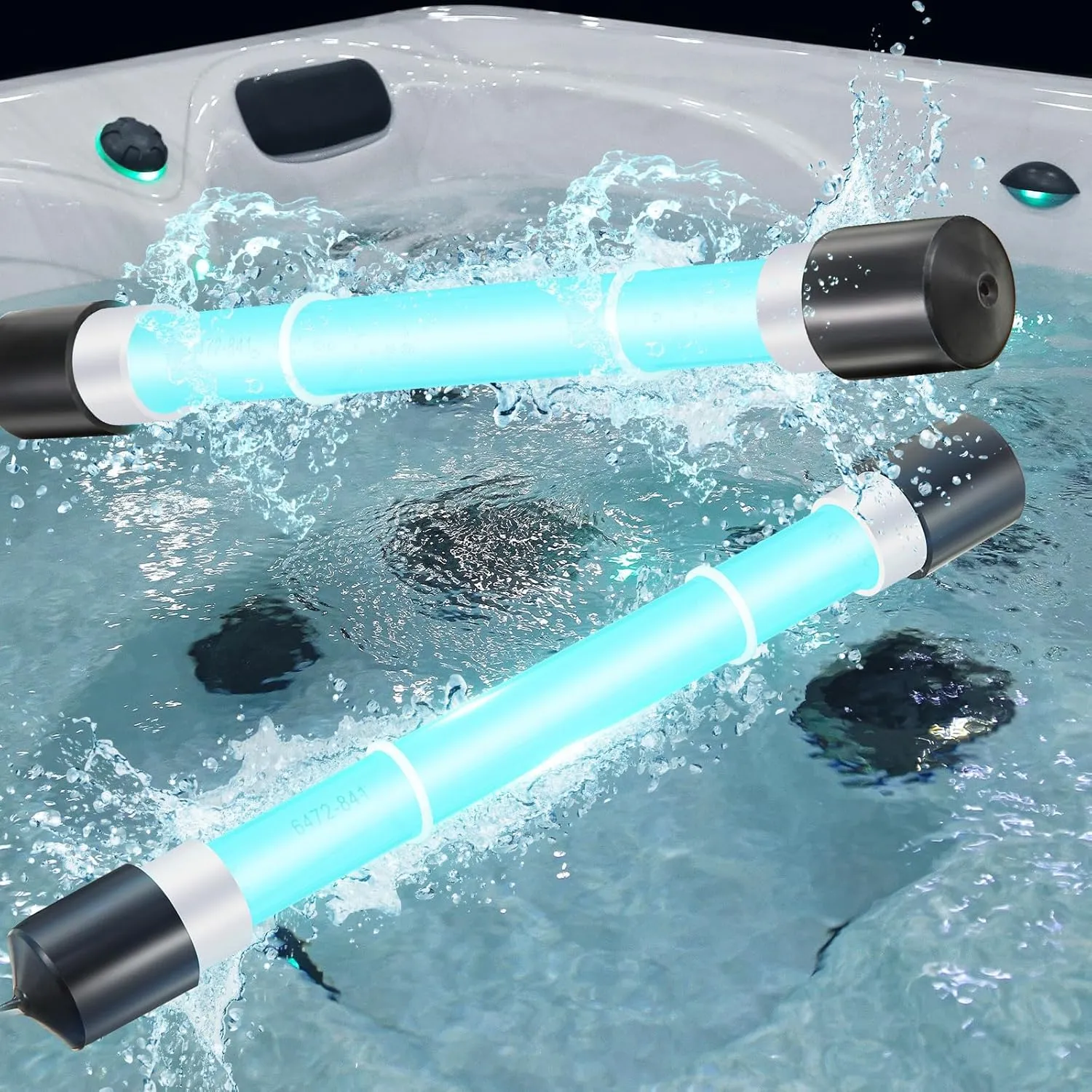 6472-841 Pool and Spa UV Bulb Replacement Parts Compatible with Sundance Hot Tub Spas Water Purification System, Complete Assemble with Gasket and Connector (2)