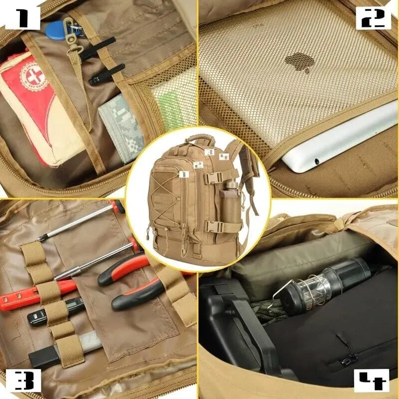 65L Military Tactical Backpack Army Molle Assault Rucksack Men Backpacks Travel Camping Hunting Hiking Bag (camo 5)