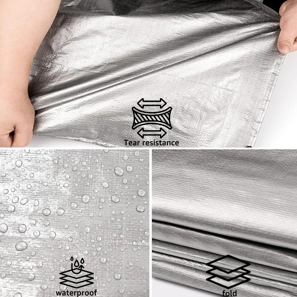 6x10 Feet Tarp,18 Mil Heavy Duty Tarp,UV Resistant,Tear Resistant,Outdoor Tarps Cover with Reinforced Edge Grommets for Roofs,Patios,Camping,Trucks,Yachts (6ft x 10ft)