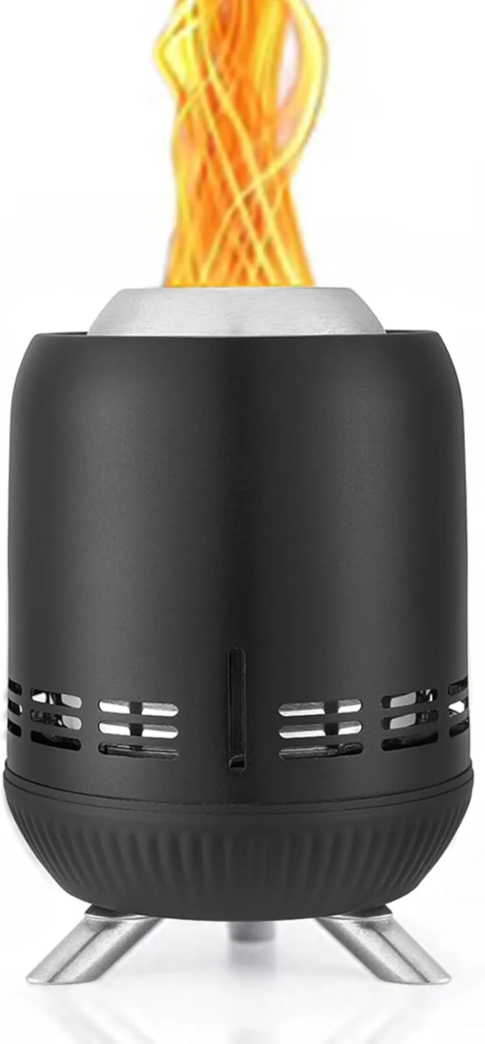 7 Inch Tabletop Fire Pit with Stand Smokeless 304 Stainless Steel Fire Pit for Camping Outdoor & Patio-Wood Burning or Pellet Fueled Portable Bonfire
