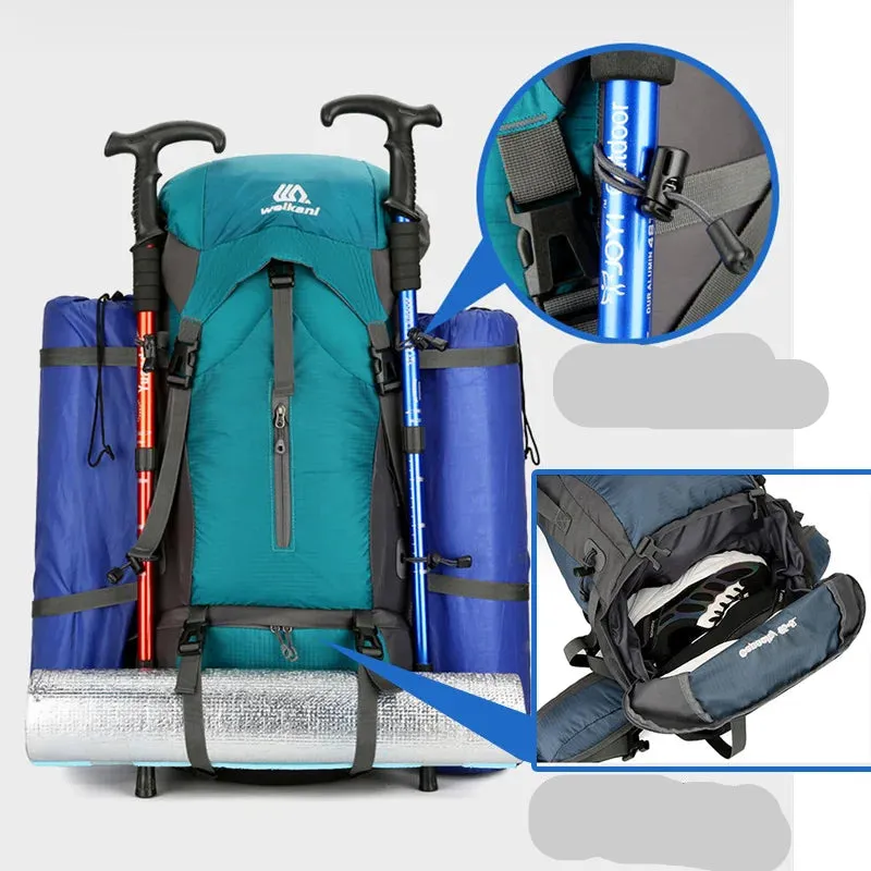 70L Camping Backpack With Rain Cover Outdoor