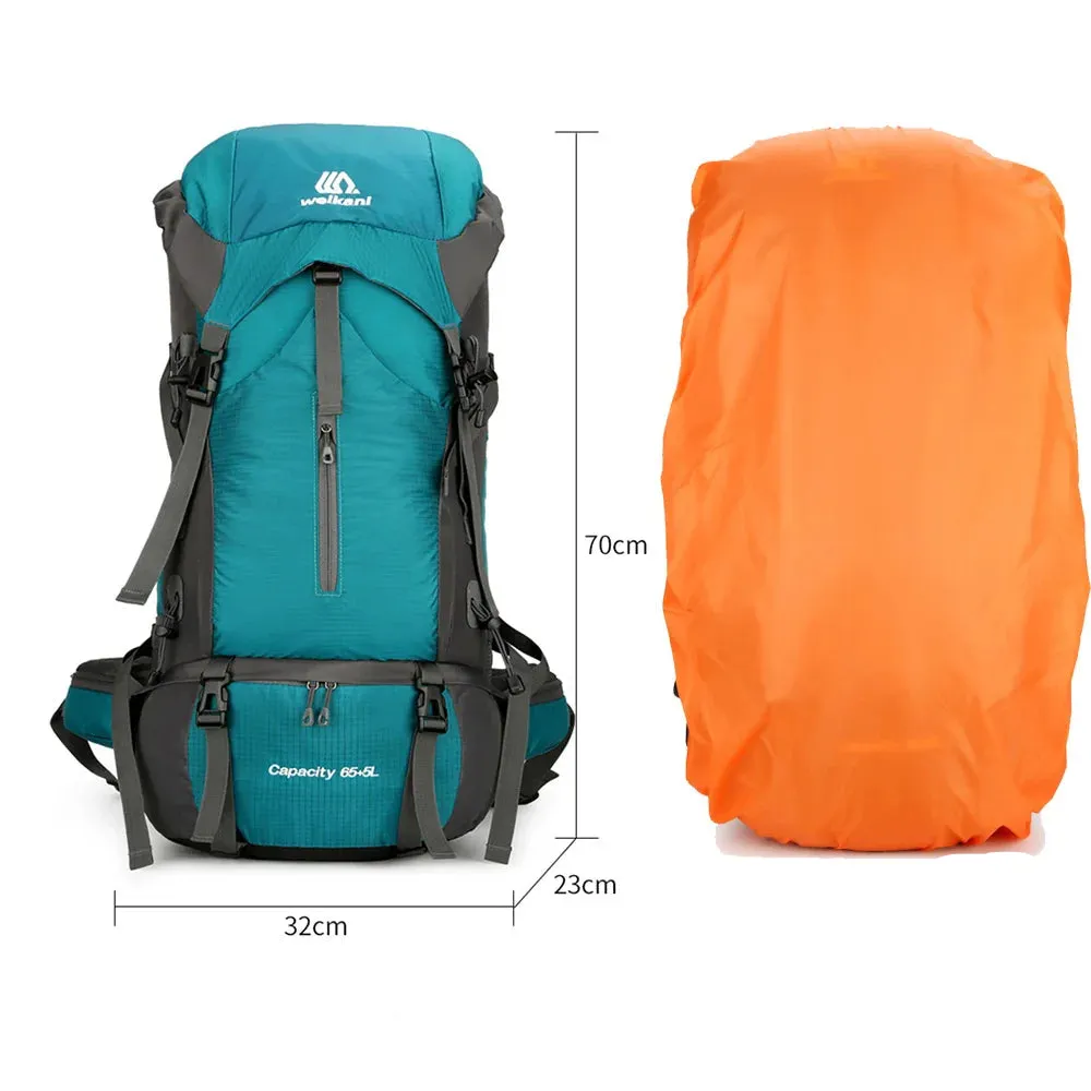 70L Camping Backpack With Rain Cover Outdoor