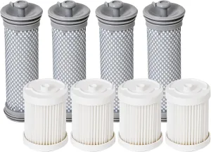 8 Pack Replacement filter kit for Tineco A10/A11 Hero, A10/A11 Master & PURE ONE S11/S12/X, PWRHERO11 Snap Cordless Vacuums, 4 pack pre filters & 4 pack post filters