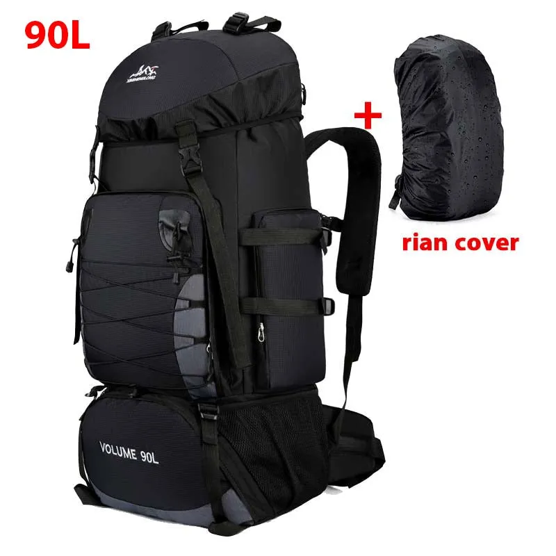 80L 90L large camping backpack travel bag men and women luggage hiking shoulder bags outdoor climbing trekking