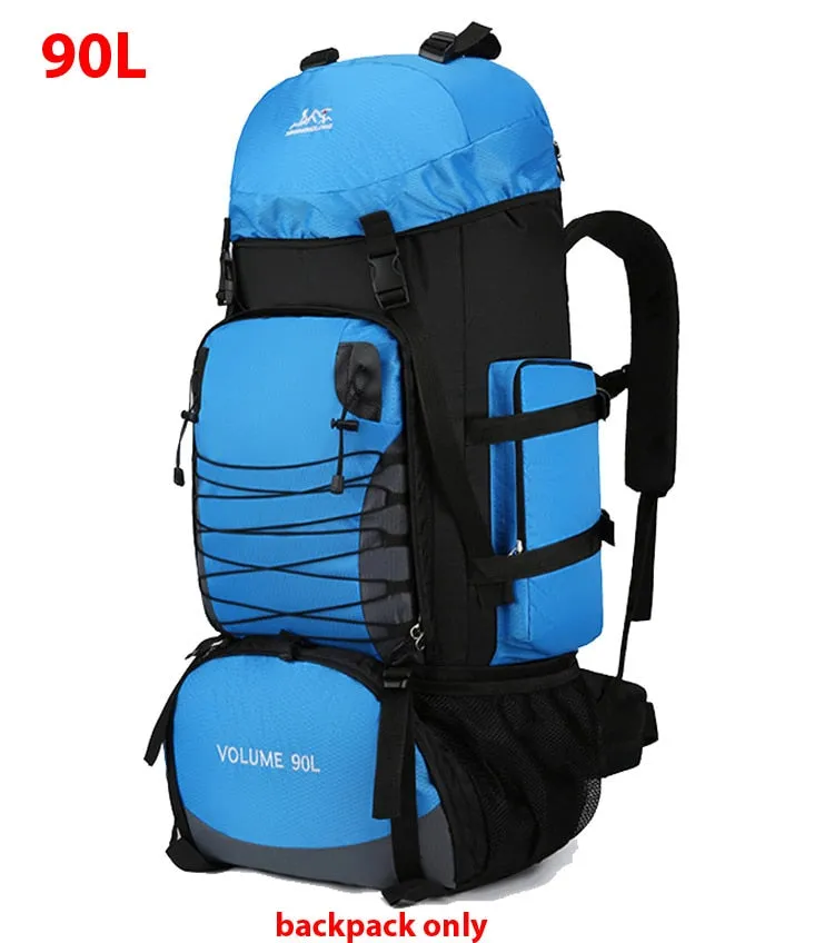 80L 90L large camping backpack travel bag men and women luggage hiking shoulder bags outdoor climbing trekking